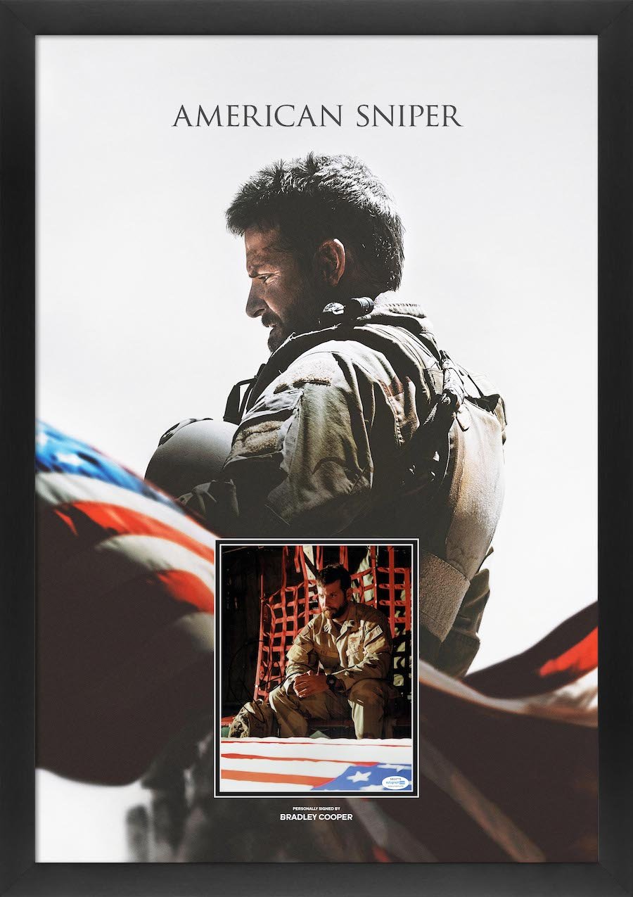 American Sniper Photograph Display Signed by Bradley Cooper - Memorabilia Framers Shop